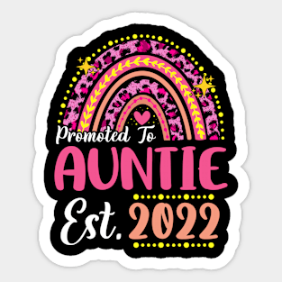 Promoted to Auntie Est.2022 Rainbow Aunt to Be New Aunt Sticker